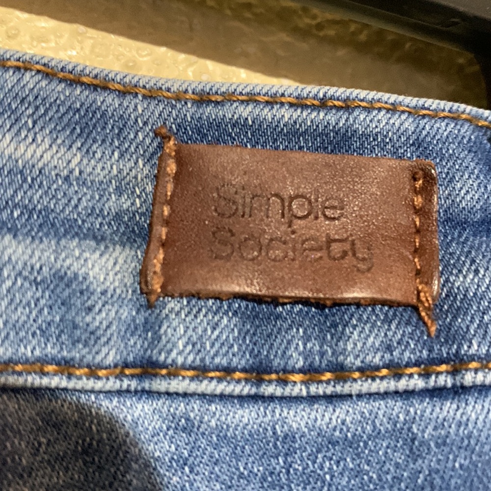 Simple Society Jeans Med Wash Ripped Skinny Ankle Cropped Junior Size 11/30 - Picture 12 of 15